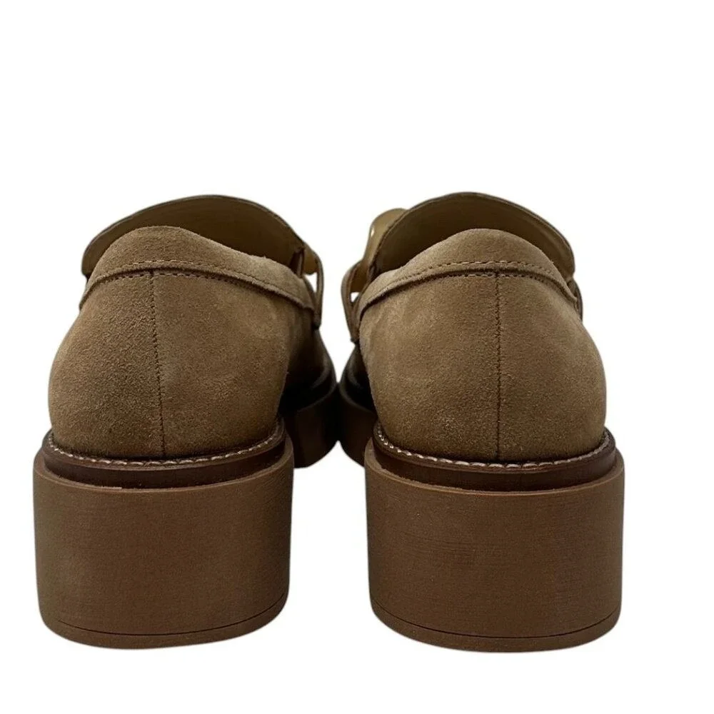 Dolce Vita Shalan Curb Link Loafer‎ - Toffee Suede - Women's size 8.5